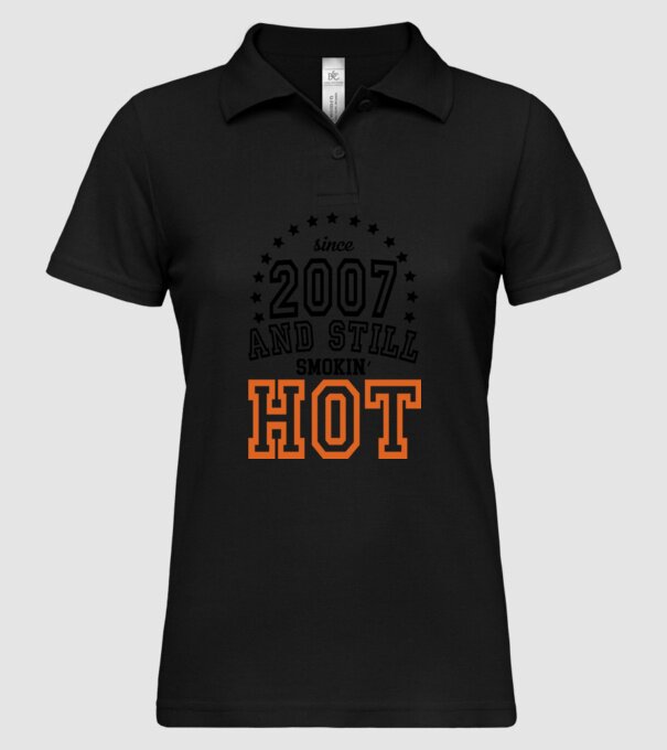 'Since and still smokin'' hot - 2007' model negru pe tricou
