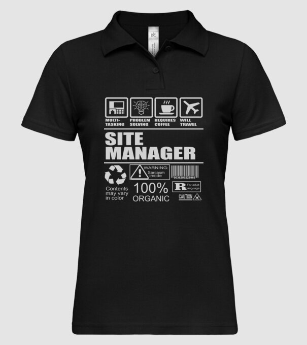 Site manager model negru pe tricou