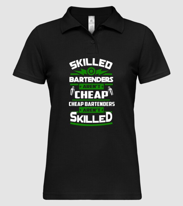 'Skilled bartenders aren''t cheap' model negru pe tricou