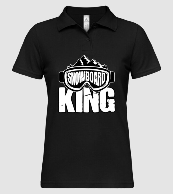 Snowboard king 01 model negru pe tricou