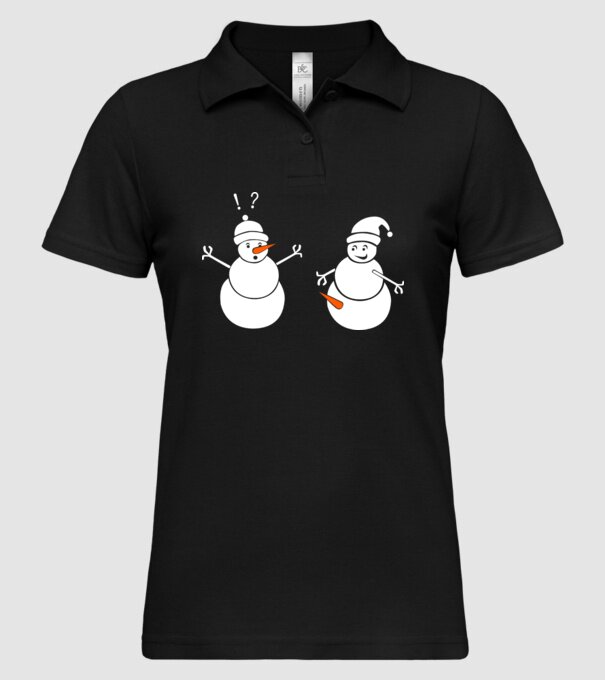 Snowman in action model negru pe tricou