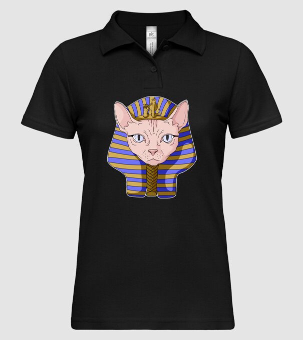 sphynx cat pharaoh model negru pe tricou