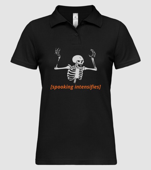 Spooking intensifies model negru pe tricou