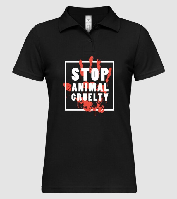 Stop animal cruelty model negru pe tricou
