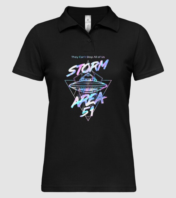 storm area 51 ufo holo model negru pe tricou