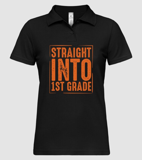Straight into 1st grade model negru pe tricou
