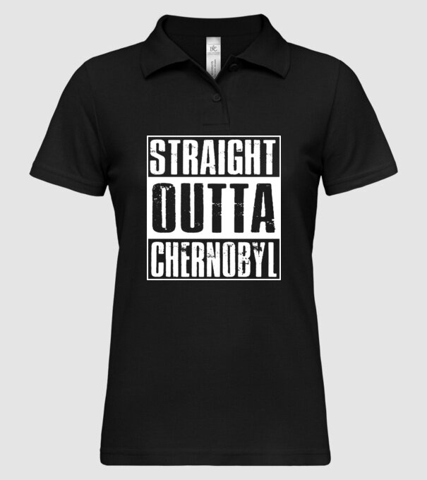 Straight outta Chernobyl model negru pe tricou