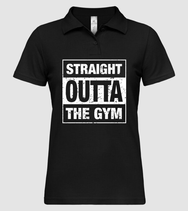 Straight outta gym model negru pe tricou