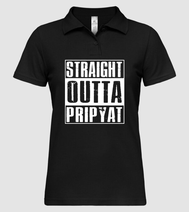 Straight outta pripyat model negru pe tricou