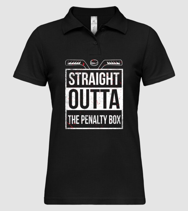 Straight outta the penalty box model negru pe tricou