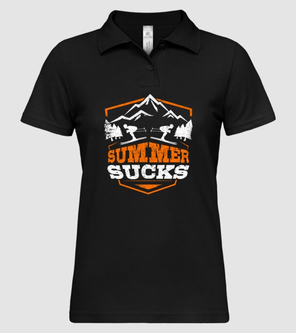 Summer sucks model negru pe tricou
