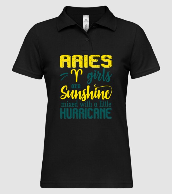 Sunshine with Hurricane ARIES model negru pe tricou