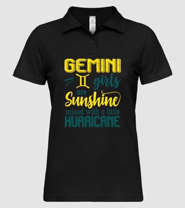 Sunshine with Hurricane GEMINI model negru pe tricou