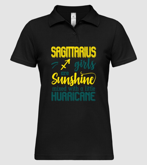 Sunshine with Hurricane SAGITTARIUS model negru pe tricou