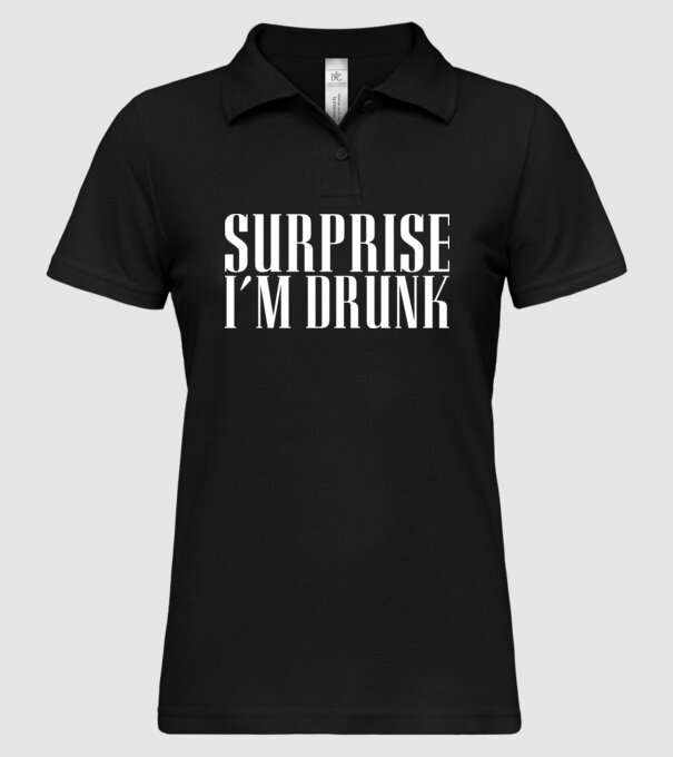 Surprise im drunk model negru pe tricou