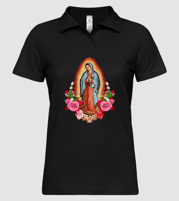 Fecioara Maria model negru pe tricou