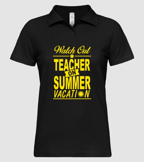 Profesor vacanță de vară ENG model negru pe tricou
