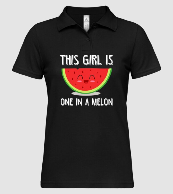 This girl is one in a melon white model negru pe tricou