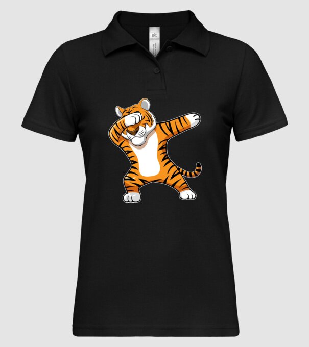 Tigru DAB model negru pe tricou