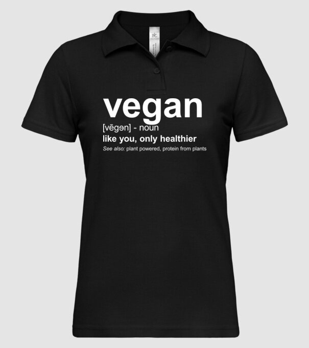 Vegan definition model negru pe tricou