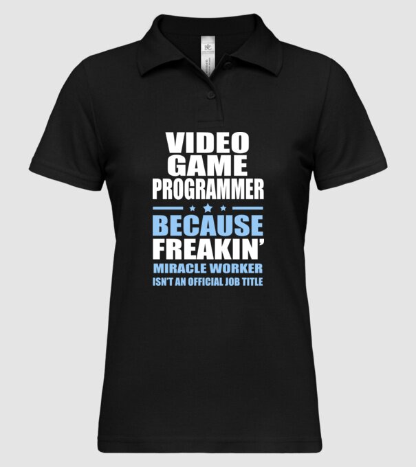 Video game Programmer model negru pe tricou
