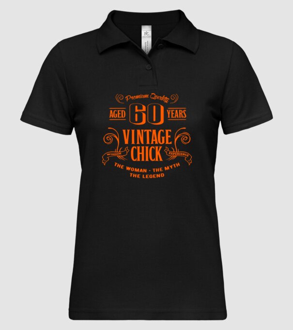 Vintage chick - 60 model negru pe tricou