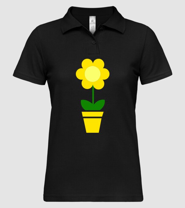 Flower model negru pe tricou