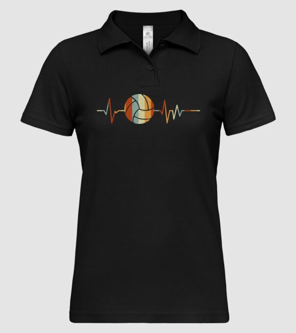 Volleyball heartbeat model negru pe tricou