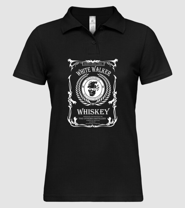 Whiskey White Walker model negru pe tricou