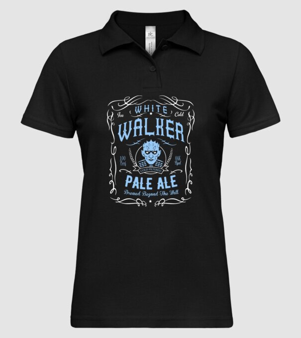 White Walker Pale Ale model negru pe tricou