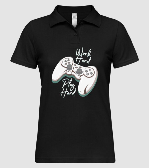 Work hard play hard model negru pe tricou