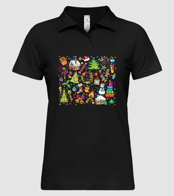 Xmas elements model negru pe tricou