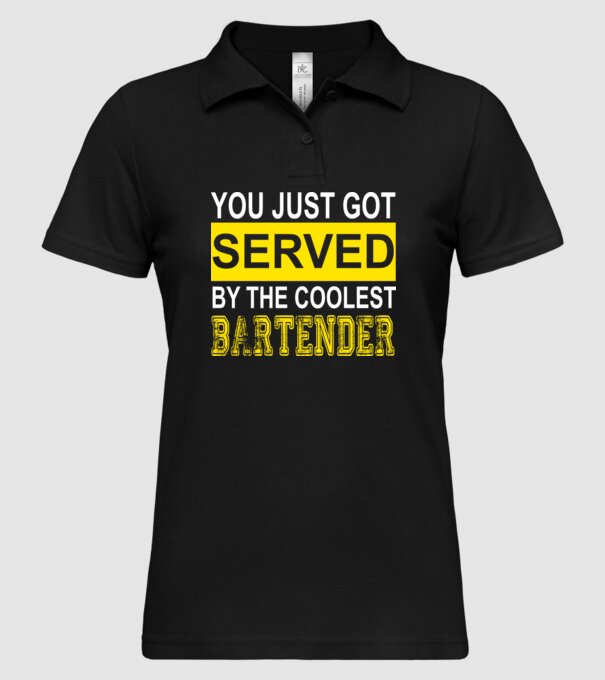 You just got served by the coolest bartender model negru pe tricou