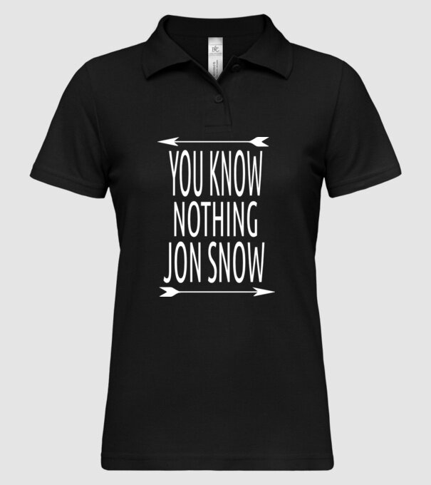You Know Nothing Jon Snow model negru pe tricou