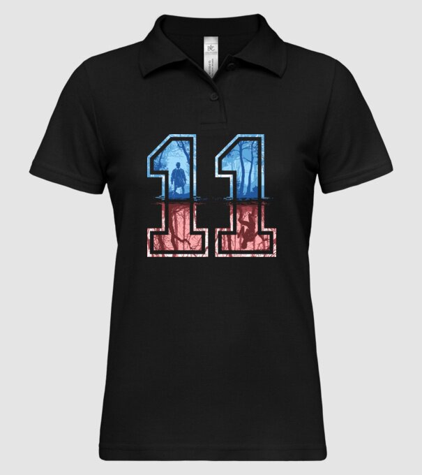 11 eleven stranger things model negru pe tricou