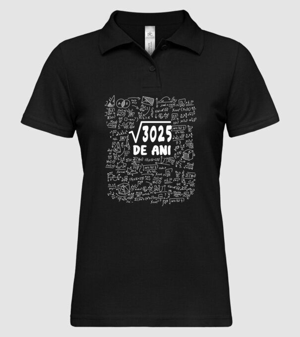 √3025 de ani model negru pe tricou