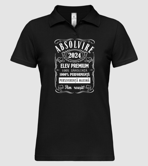 Absolvire Premium model negru pe tricou