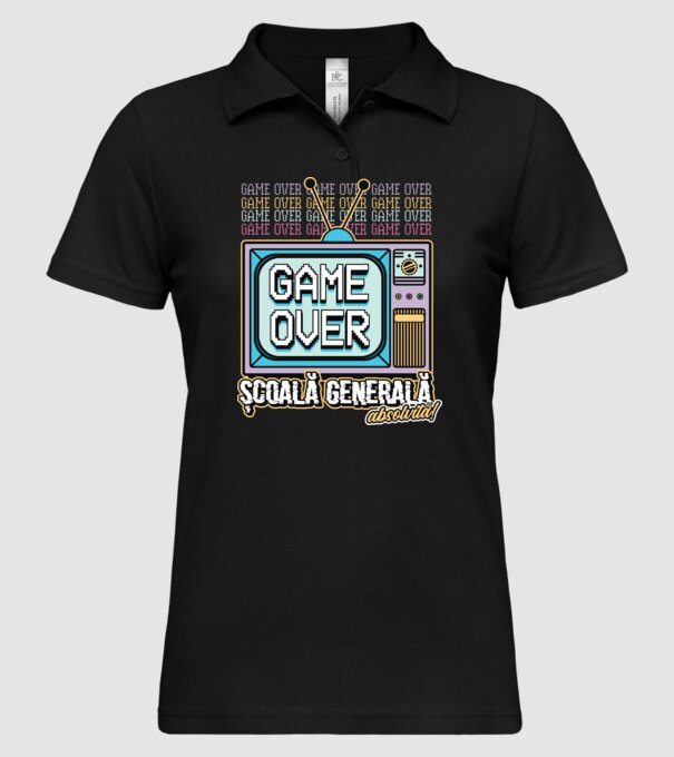 Absolvire retro școală generală model negru pe tricou