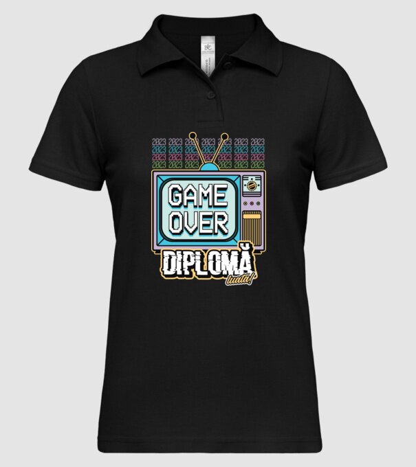Absolvire retro diplomă model negru pe tricou