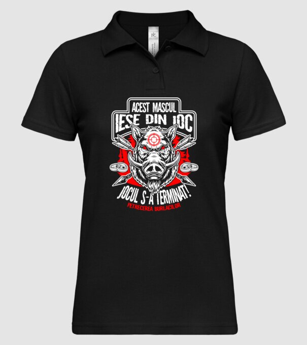 Acest mascul iese din joc - jocul s-a terminat - petrecerea burlacilor model negru pe tricou