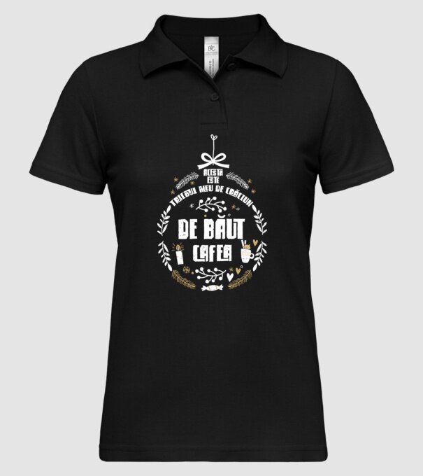 acesta este tricoul meu de Crăciun_de băut cafea model negru pe tricou