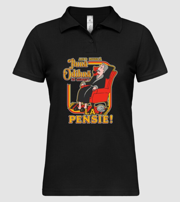 Adio muncă, bună odihnă! în sfârșit, la pensie! model negru pe tricou