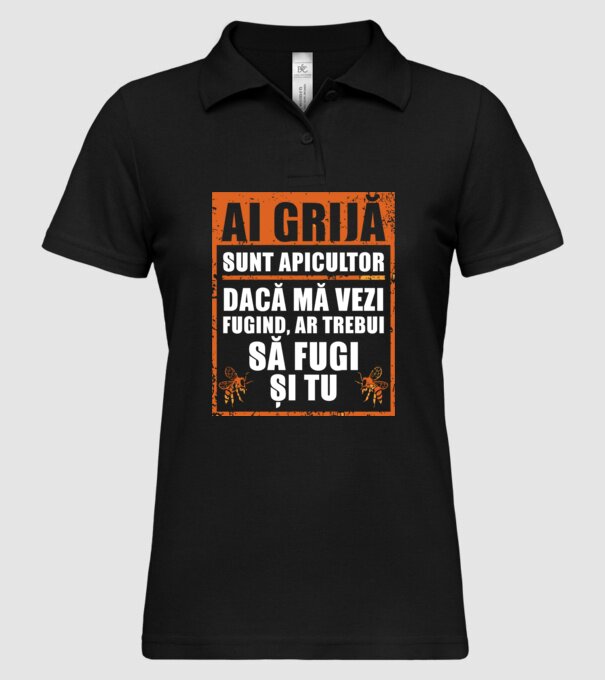 ai grijă, sunt apicultor, dacă mă vezi fugind, ar trebui să fugi și tu model negru pe tricou