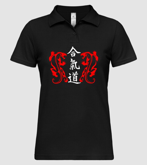 Aikido 2 model negru pe tricou