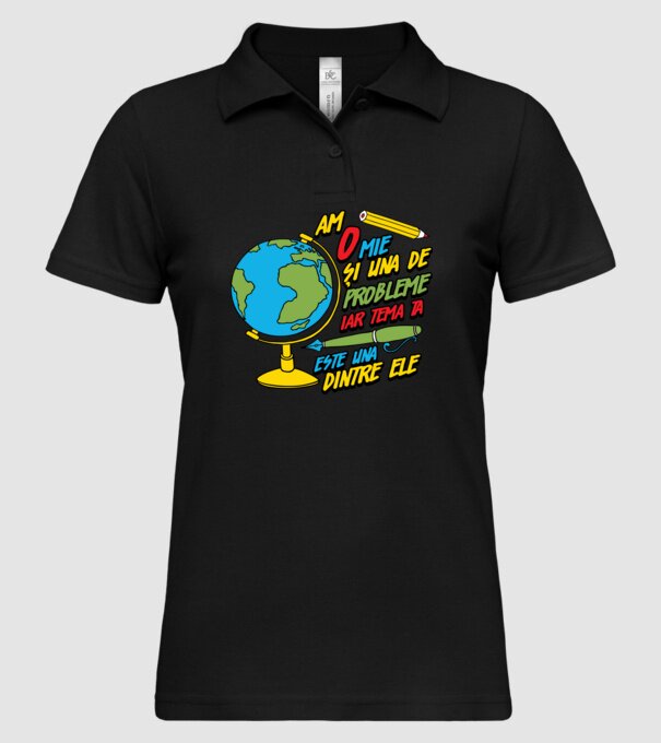 Am o mie și una de probleme, iar tema ta este una dintre ele model negru pe tricou
