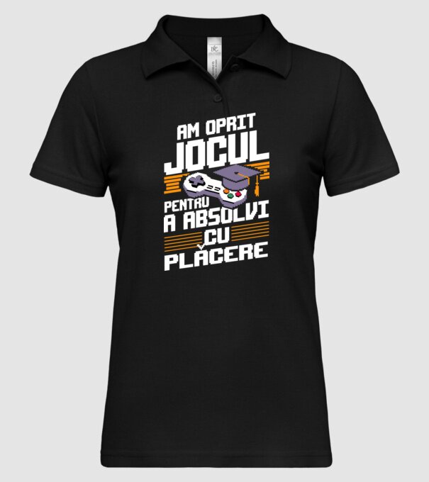 Am oprit jocul absolvent negru model negru pe tricou