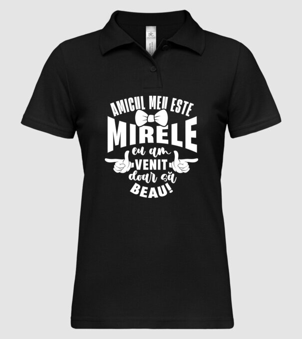 Amicul meu este mirele model negru pe tricou