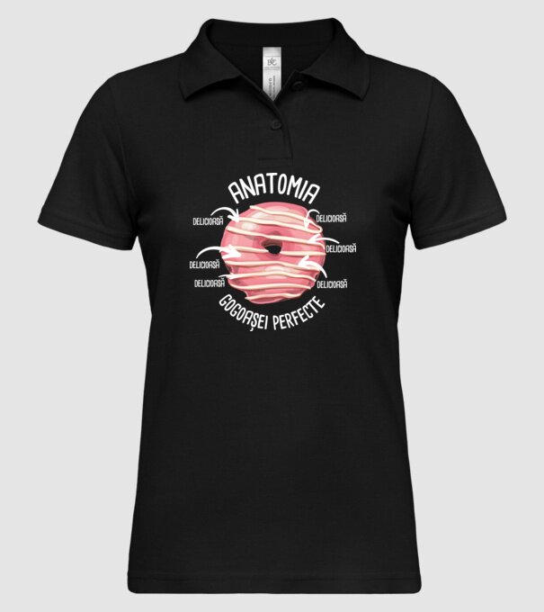 anatomia gogoașei perfecte: delicioasă model negru pe tricou