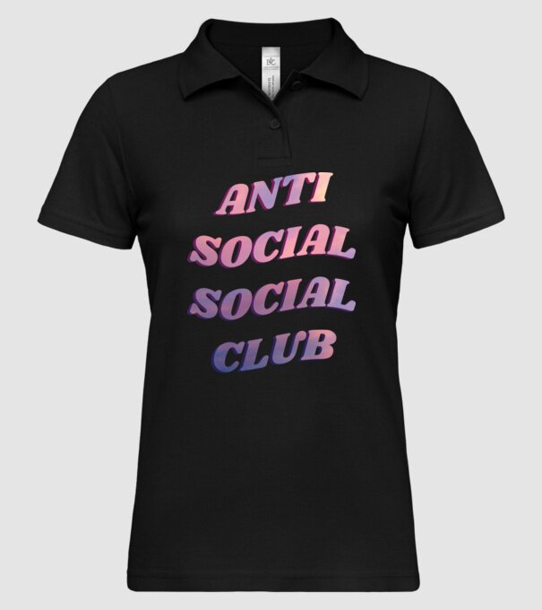 Anti social social club pink model negru pe tricou
