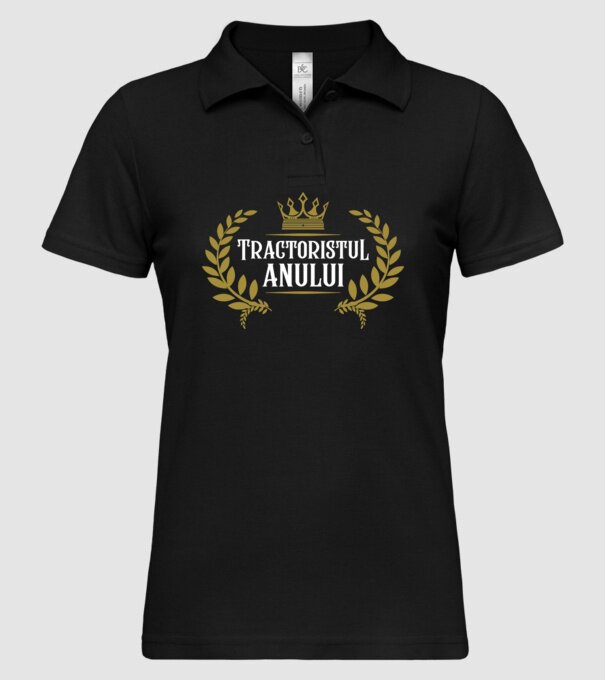 Tractoristul anului model negru pe tricou
